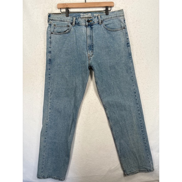 Signature by Levi Strauss & Co. Other - Signature by Levi Strauss Mens Regular Fit Light Wash Denim Jeans 37x31.5